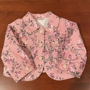 LoveShackFancy Pink Floral Jean Jacket for Kids